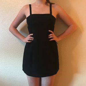 Tobi Black Square Neckline Mini Dress